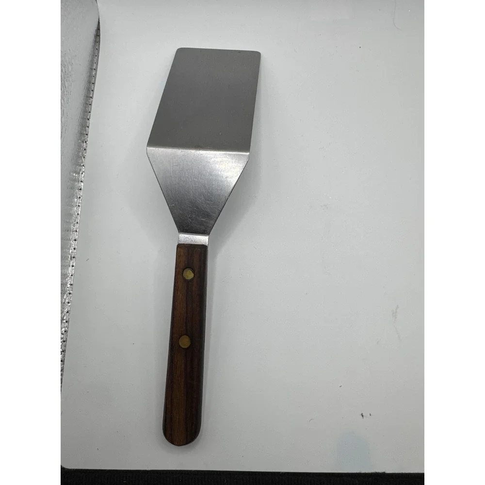 Vintage Nevco Stainless Steel Spatula Wood Handle Japan Offset Kitchen Turner
